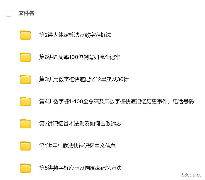 世界记忆大师经典课程：全脑图像记忆法入门必备|百度云网盘-不可思议资源网