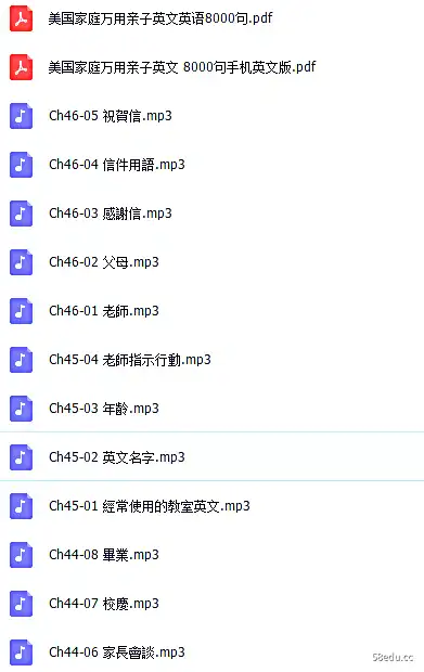[百度云盘]《美国家庭万用亲子英文》mp3+pdf-不可思议资源网