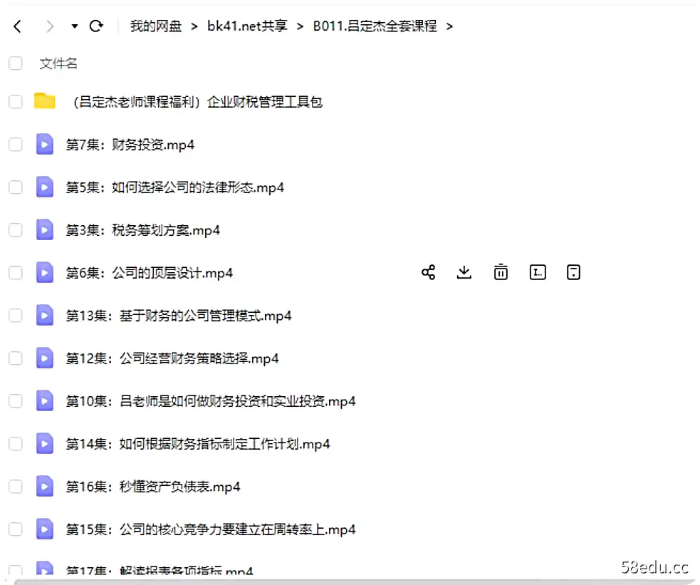 图片[2]-吕定杰财税课程企业财务风险管控财务规划送课件工具包视频课程7-不可思议资源网