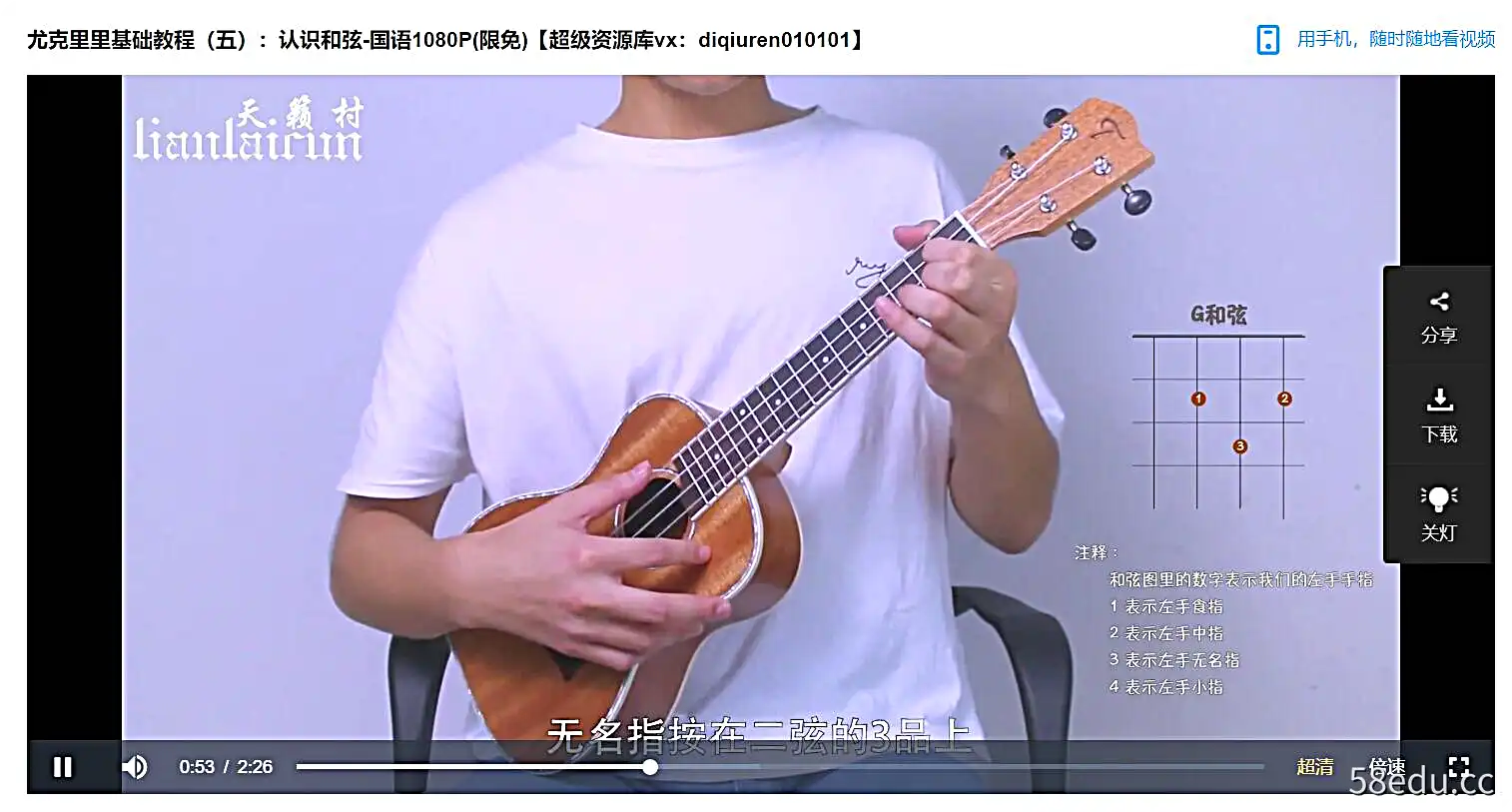 【天籁村】尤克里里基础教程-不可思议资源网