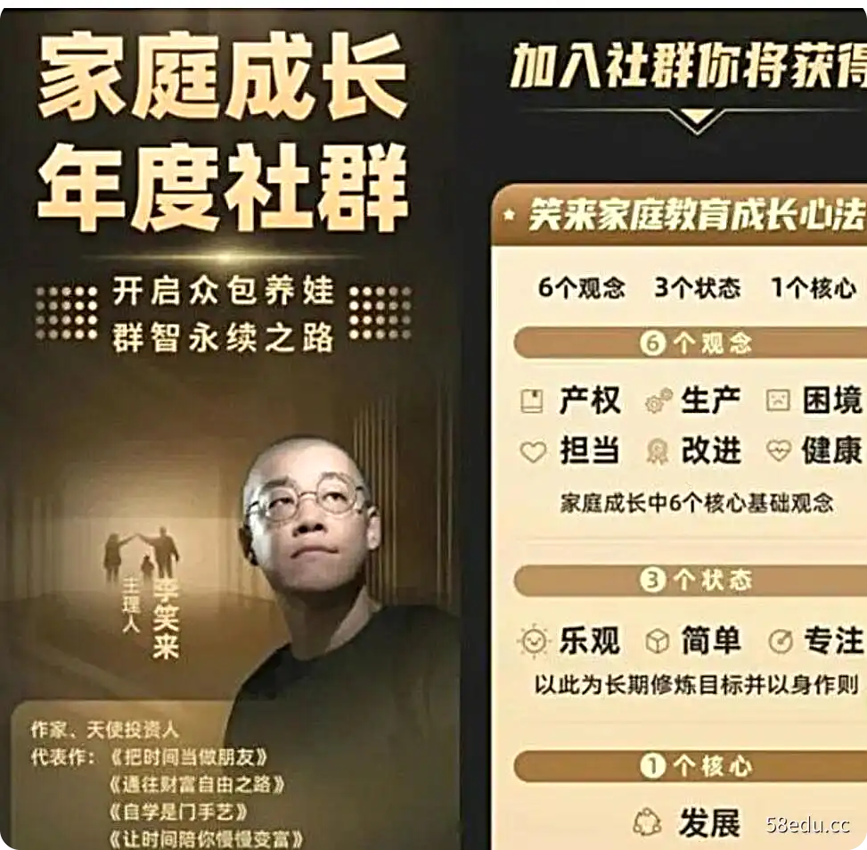 李笑来·家庭成长年度社群课程-不可思议资源网