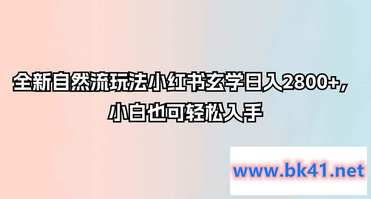 全新自然流玩法小红书玄学日入2800+,小白也可轻松入手插图 全新自然流玩法小红书玄学日入2800+,小白也可轻松入手插图
