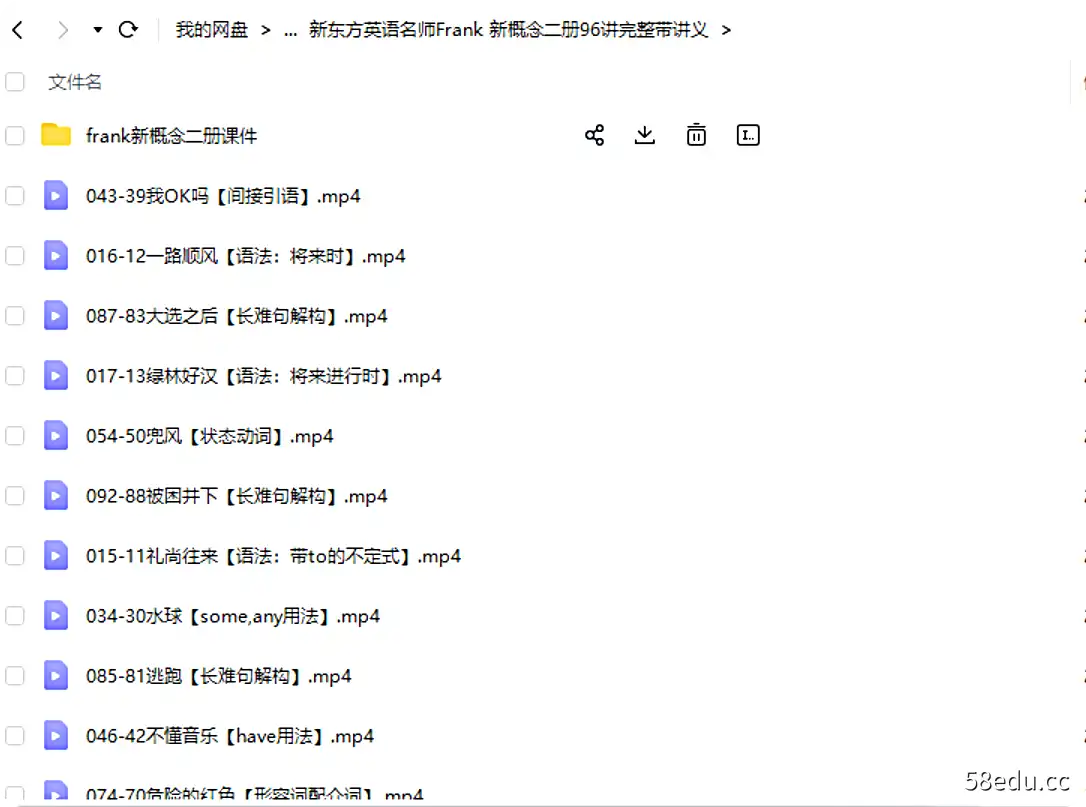 英语名师Frank 新概念二册96讲完整带讲义|百度云网盘-不可思议资源网
