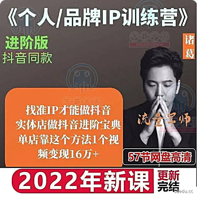 2022诸葛老师个人/品牌IP训练营实体店做抖音进阶课程|百度网盘-不可思议资源网