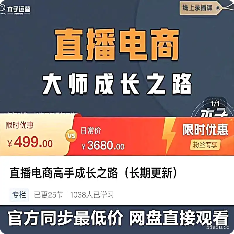 2022木子运营直播电商高手成长之路课程教程|百度网盘下载-不可思议资源网