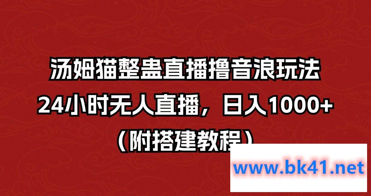 汤姆猫整蛊直播撸音浪玩法!24小时无人直播,日入1000+(附搭建教程)插图 汤姆猫整蛊直播撸音浪玩法!24小时无人直播,日入1000+(附搭建教程)插图