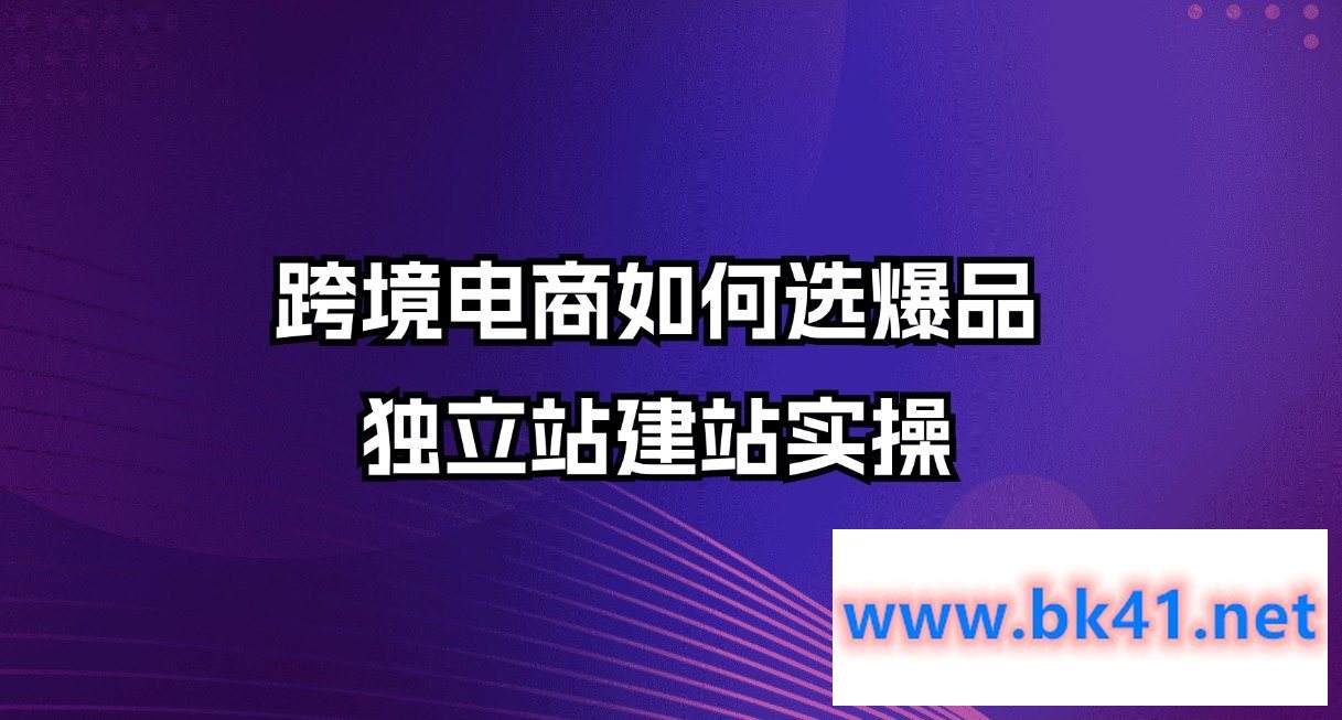 跨境电商如何选爆品，独立站建站实操-不可思议资源网