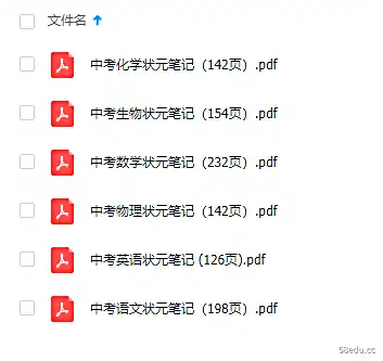 [百度云网盘]2021衡水中学初中理科状元笔记分享内容大全电子版下载 